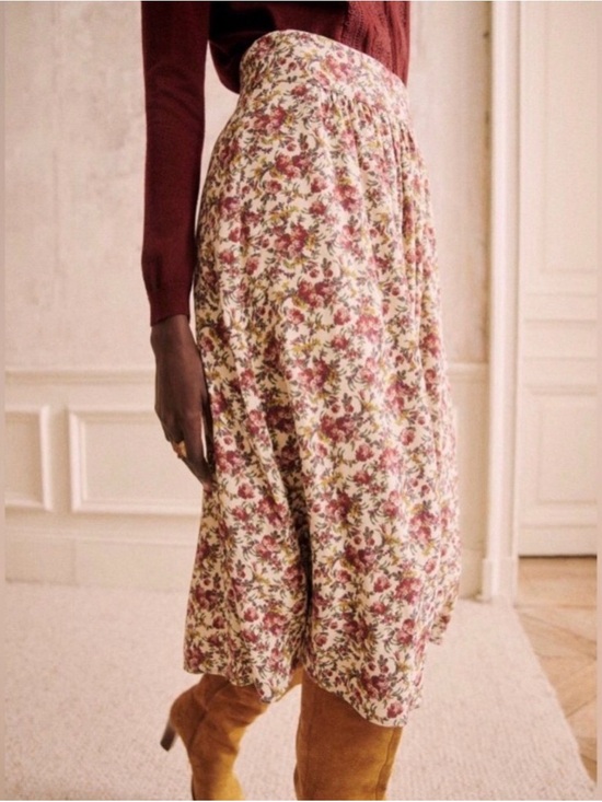 Sezane Dresses & Skirts - Sézane Maria Pink Floral Midi Skirt